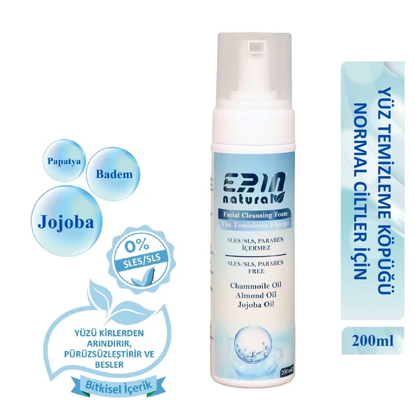 Erin Natural Besleyici Yüz Temizleme Köpüğü - Sülfatsız 200 ml ürün görseli 1