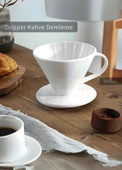 V60 02 Seramik Dripper Kahve Demleme Ekipmanı Aparatı Kırmızı ürün görseli 1