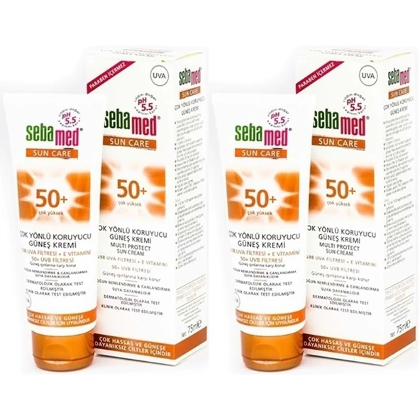 Sebamed Sun Care Çok Yönlü Koruyucu Güneş Kremi 75ML SPF 50+ Faktör (2 Li Set) ürün görseli 1