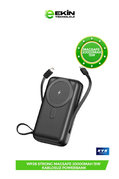 Linktech Wp28 Premium 20000 Mah 15w Kablosuz Şarj Powerbank ürün görseli 1