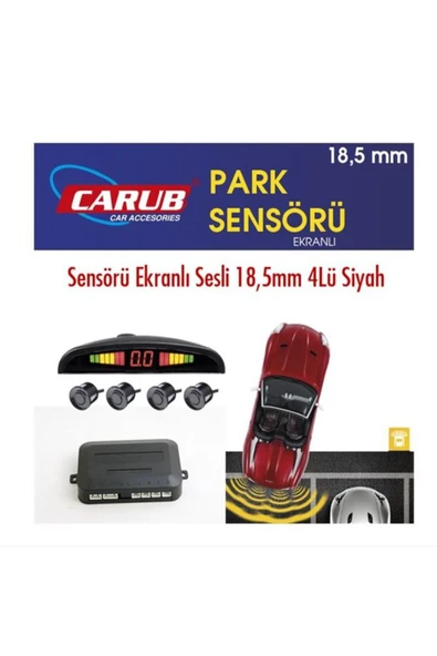 PARK SENSÖRÜ EKRANLI + SESLİ 18,5 mm 4'LÜ (SİYAH) ürün görseli 1