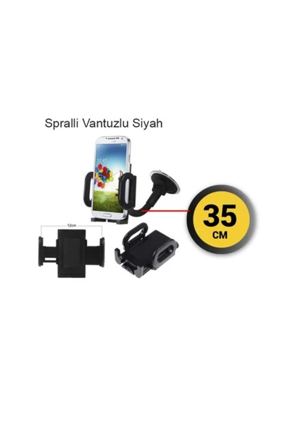 Carub Araç İçi Telefon Tutucu (35cm Sipralli Vantuzlu Vakumlu) ürün görseli 1