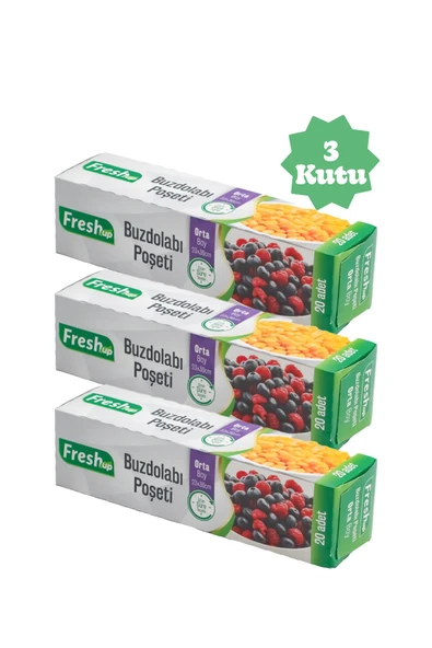 FRESHUP Buzdolabı Poşeti Orta Boy 3 Kutu ürün görseli 1