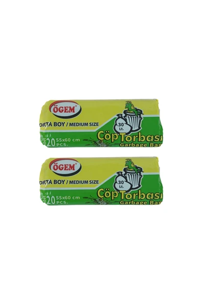 BAR-PACK Orta Boy Çöp Torbası 55x60 20'li 2 Rulo 40 Adet ürün görseli 1