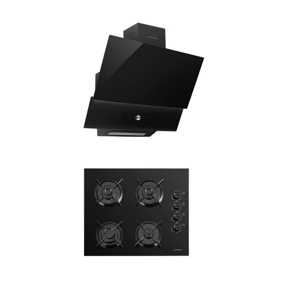 LUXELL 2 Lİ SİYAH CAM SET (DAVLUMBAZ-ANKASTRE OCAK) ürün görseli 1