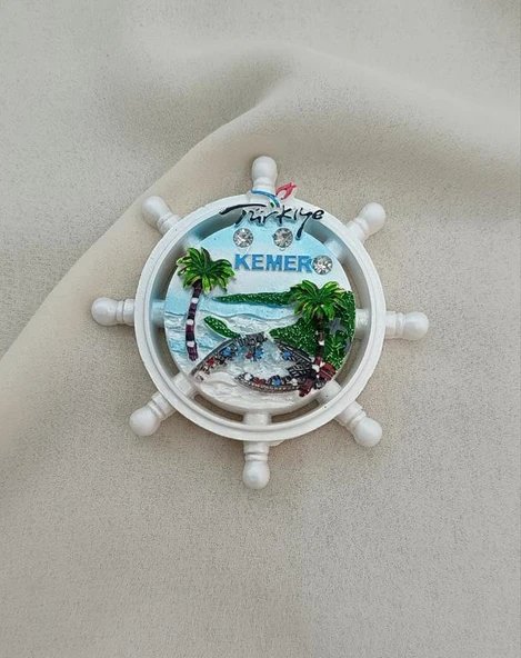 Magnet Dümen Mıknatıslı Buzdolabı Süsü Nazar Göz Boncukllu Palmiye Türkiye Kemer Yazılı ürün görseli 1