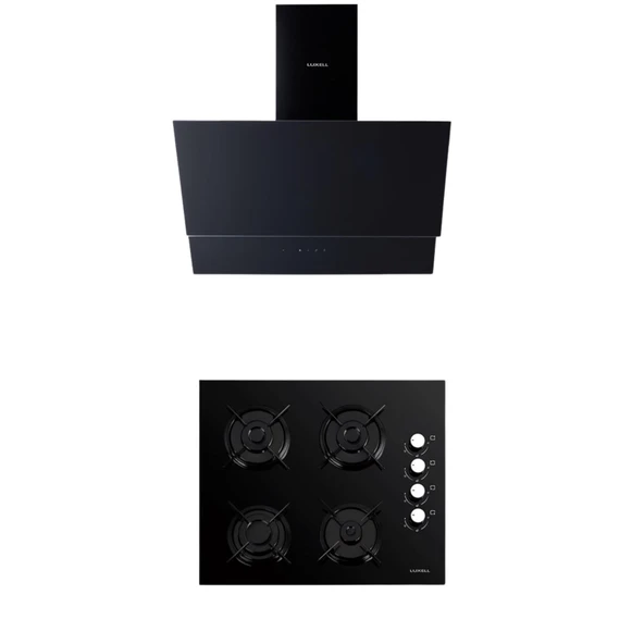 LUXELL 2 Lİ SİYAH CAM SET (DAVLUMBAZ-SET ÜSTÜ OCAK) ürün görseli 1