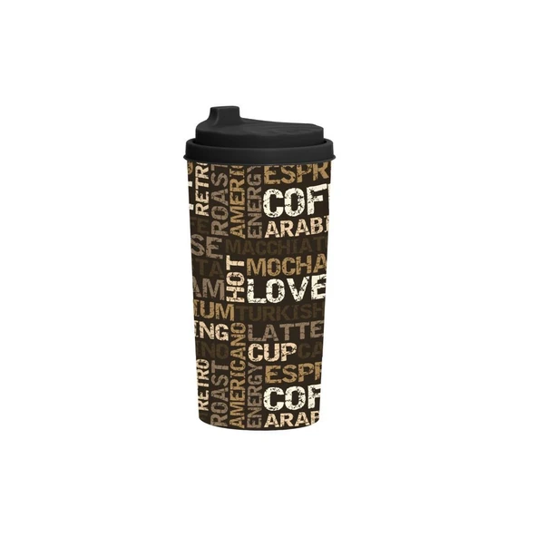 470cc Desenli Kahve Bardağı Coffee Yazılı ürün görseli 1