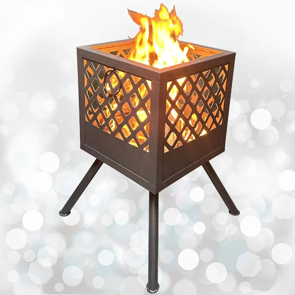 Şömine Bahçe Şöminesi Ateş Çukuru 60 Litre Geniş Hacim Bahçe Sobası Mangal Ateş Çanağı Fire Pit ürün görseli 1