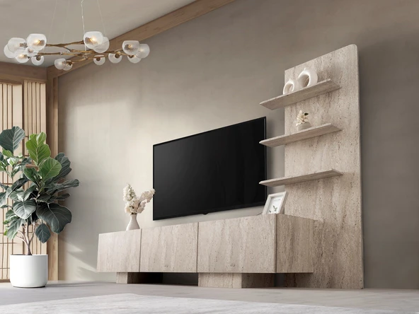 TRAVERTEN MDF TV ÜNİTESİ ürün görseli 1