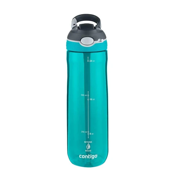Contigo Cortland Tren Tek El Bas İç Kapaklı Su Matarası 720ml 2191381 - Turkuaz ürün görseli 1