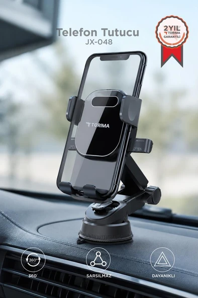 Telefon Tutucu 360 Derece Dönebilen Vantuzlu Araç İçi Oto Aksesuarları JX048 Siyah ürün görseli 1