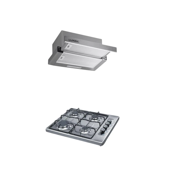 LUXELL 2 Lİ İNOX EMAYE SET (ASPİRATÖR-OCAK) ürün görseli 1