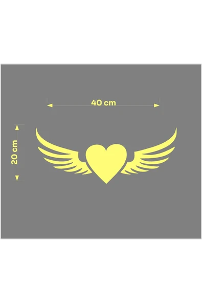 SEÇ Kanatlı Kalp Sticker Çok Amaçlı Sticker - Resim 2