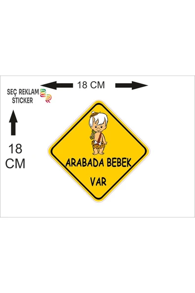SEÇ Arabada Bebek Var Çakmaktaş Sticker 1 Adet ürün görseli 1