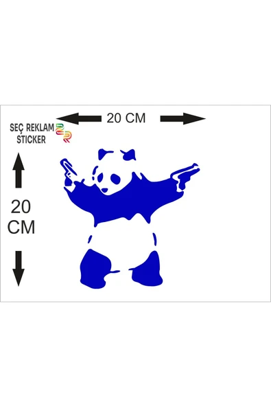 SEÇ SİLAHLI PANDA STİCKER ÇOK AMAÇLI STİCKER - Resim 2