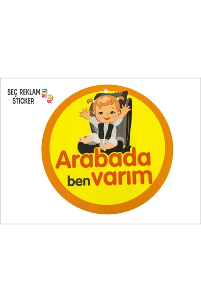 SEÇ ARABADA BEBEK VAR STİCKER 1 ADET ürün görseli 1