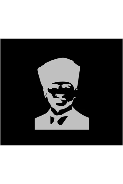 SEÇ Atatürk Silueti Sticker Çok Amaçlı Sticker Etiket ürün görseli 1