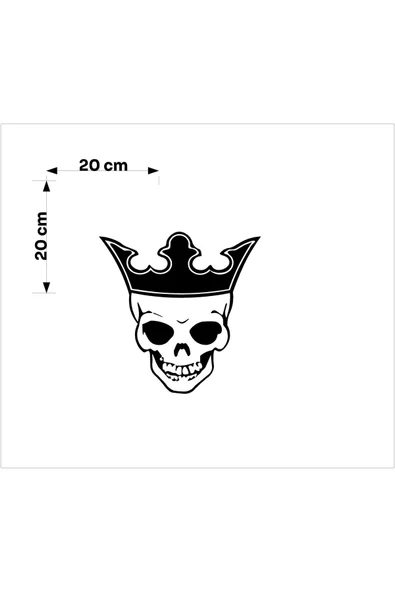 SEÇ Taçlı KuruKafa Sticker  Çok Amaçlı Sticker - Resim 3
