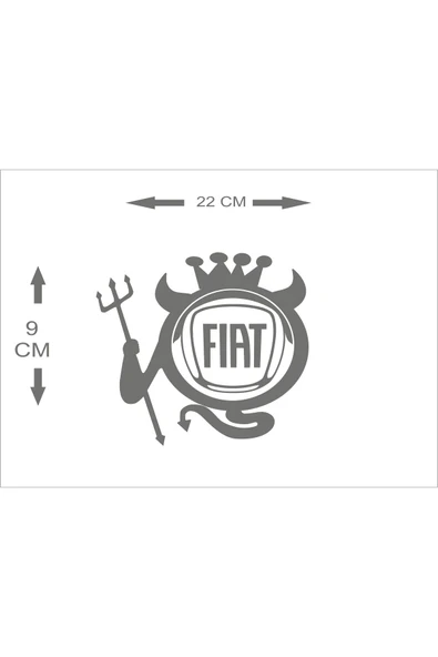SEÇ Fiat Mızraklı Şeytani Logo Sticker Çok Amaçlı Sticker ürün görseli 1