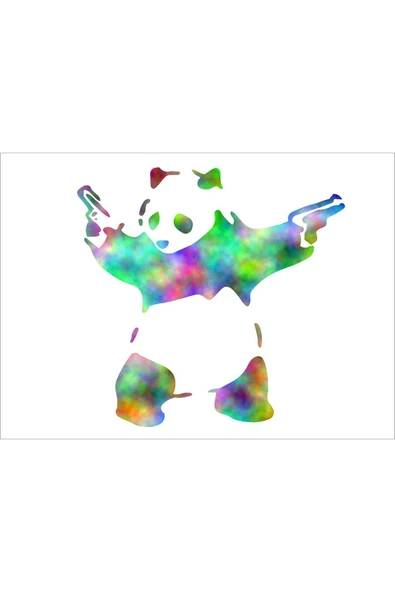SEÇ SİLAHLI PANDA STİCKER ÇOK AMAÇLI STİCKER ürün görseli 1
