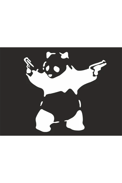 SEÇ SİLAHLI PANDA STİCKER ÇOK AMAÇLI STİCKER ürün görseli 1