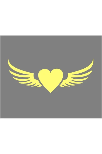 SEÇ Kanatlı Kalp Sticker Çok Amaçlı Sticker ürün görseli 1