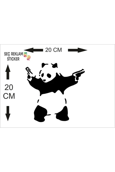 SEÇ SİLAHLI PANDA STİCKER ÇOK AMAÇLI STİCKER - Resim 2