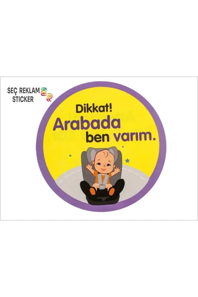 SEÇ ARABADA BEBEK VAR STİCKER 1 ADET ürün görseli 1