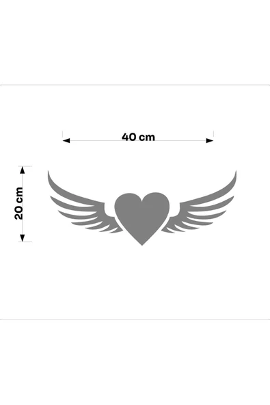 SEÇ Kanatlı Kalp Sticker Çok Amaçlı Sticker - Resim 2