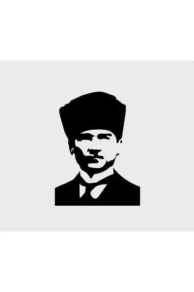 SEÇ Atatürk Silueti Sticker Çok Amaçlı Sticker Etiket ürün görseli 1