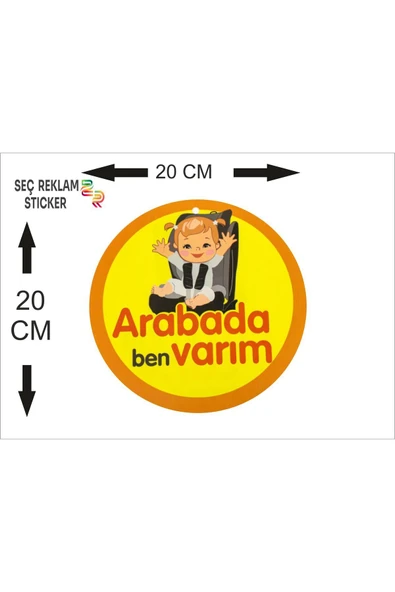 SEÇ ARABADA BEBEK VAR STİCKER 1 ADET - Resim 2