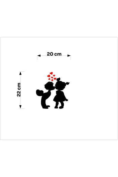 SEÇ Öpüşen Çocuklar Sticker Oto Araba Sticker - Resim 2