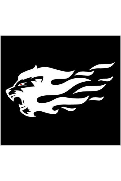 SEÇ Alevli Kükreyen Aslan Sticker Oto Sticker - Resim 2