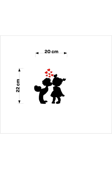 SEÇ Öpüşen Çocuklar Sticker Oto Araba Sticker - Resim 3