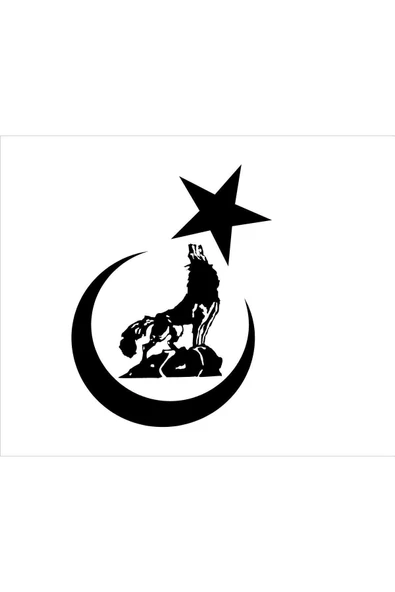 SEÇ Uluyan Kurt Ve Ay Yıldız Sticker Çok Amaçlı Sticker ürün görseli 1