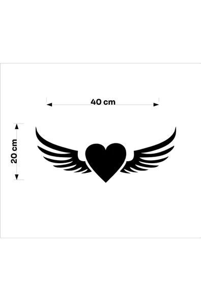 SEÇ Kanatlı Kalp Sticker Çok Amaçlı Sticker - Resim 2