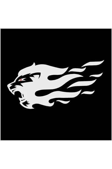 SEÇ Alevli Kükreyen Aslan Sticker Oto Sticker ürün görseli 1