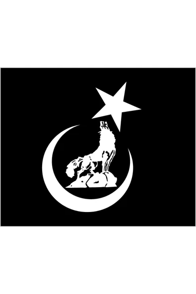 SEÇ Uluyan Kurt Ve Ay Yıldız Sticker Çok Amaçlı Sticker ürün görseli 1