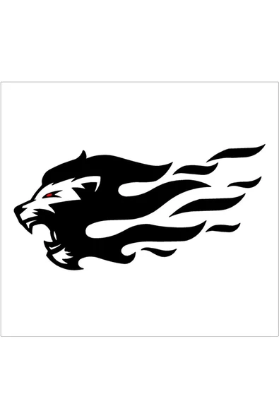 SEÇ Alevli Kükreyen Aslan Sticker Oto Sticker ürün görseli 1