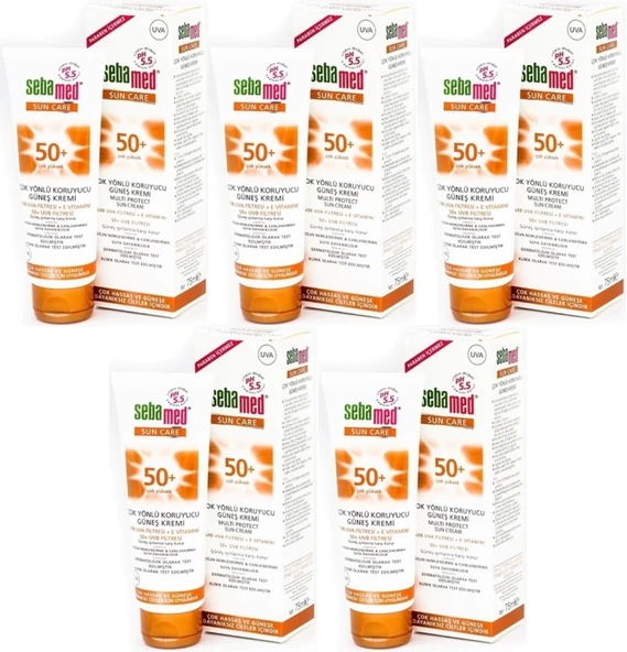 Sebamed Sun Care Çok Yönlü Koruyucu Güneş Kremi 75ML SPF 50+ Faktör (5 Li Set) ürün görseli 1