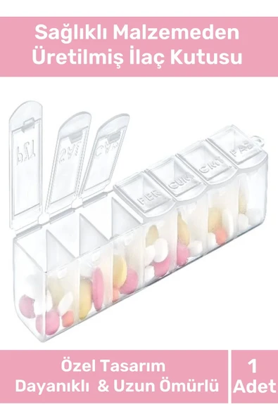 Özel Üretim Sağlık Dostu Abs Plastik Haftalık Günlük 7 Bölmeli İlaç Hap Kutusu ürün görseli 1