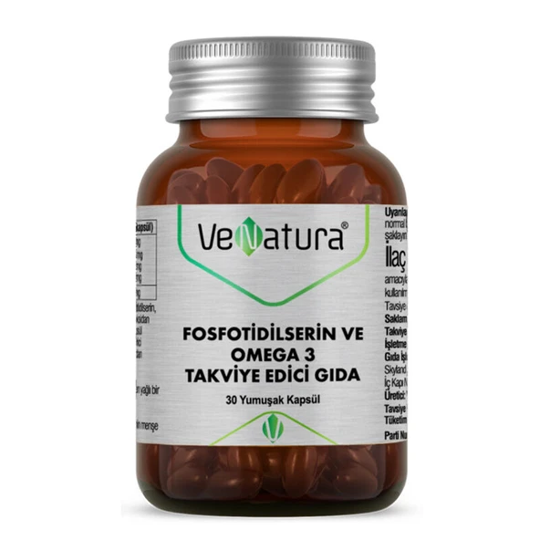 VeNatura Fosfotidilserin ve Omega 3 Takviye Edici Gıda 30 Yumuşak Kapsül ürün görseli 1
