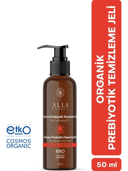 Alls Biocosmetics Organik CicaVera Prebiyotik Temizleme Jeli 100 ml ürün görseli 1