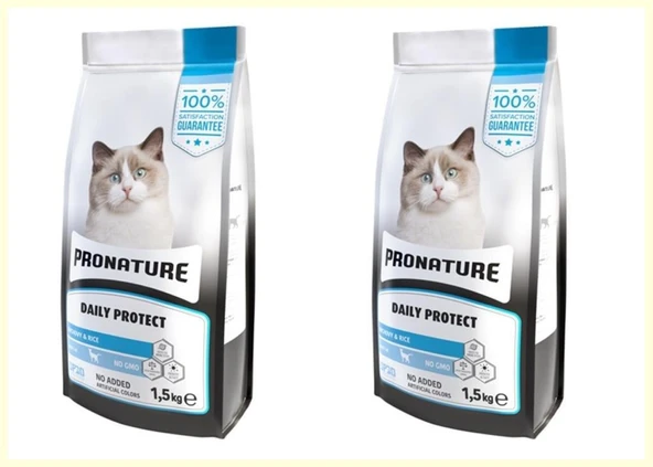 Pronature Daily Protect Hamsili ve Pirinçli Yetişkin Kedi Maması 1,5 Kg*2 ADET ürün görseli 1