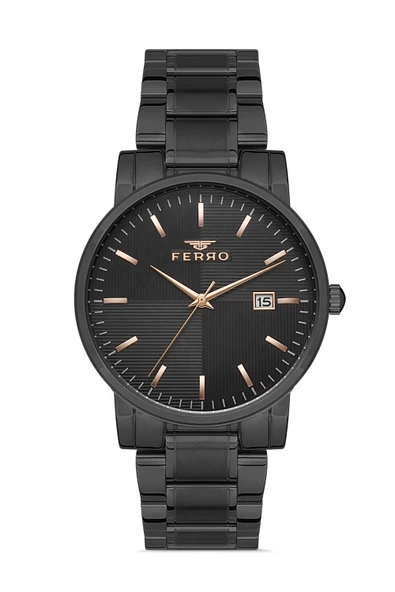 Ferro F11154A-G Quartz Çelik Siyah 41 mm Erkek Kol Saati ürün görseli 1