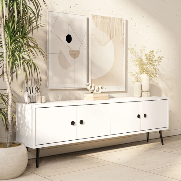 Mezza 4052 Next 150 Cm Tv Ünitesi Beyaz - Resim 4