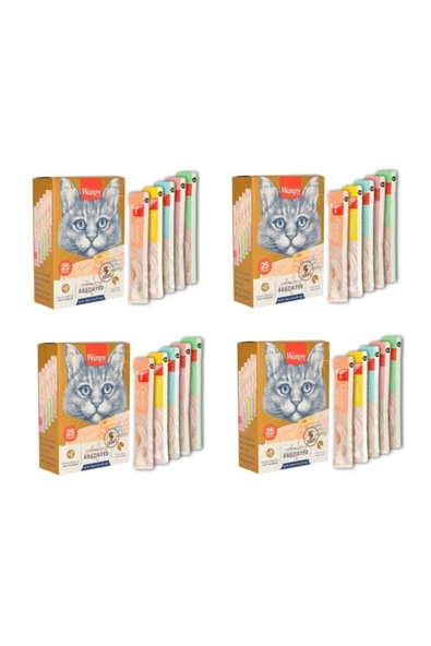 Wanpy Karışık 8 Lezzetli Sıvı Kedi Ödül Maması 14 Gr 25 Li Paket ürün görseli 1