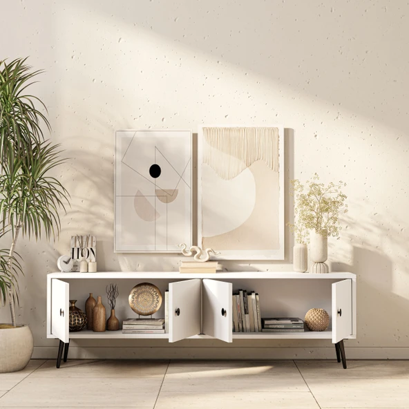 Mezza 4052 Next 150 Cm Tv Ünitesi Beyaz - Resim 6