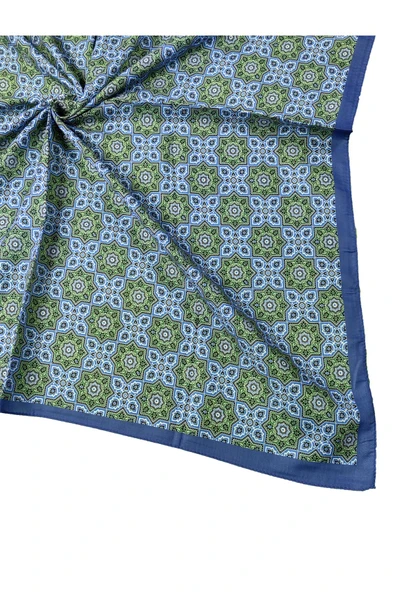 Ebruli Pamuklu Etnik Desenli Soft Eşarp – 90x90 cm ürün görseli 1